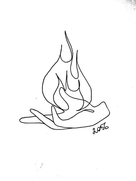 Single Line Flame Tattoo, Fire One Line Drawing, Flame Line Drawing, Minimal Fire Tattoo, Lineart Tattoo Minimal, Simple Line Work Tattoo Design, Easy Line Work Tattoo, Out Line Tattoo, Small One Line Tattoos