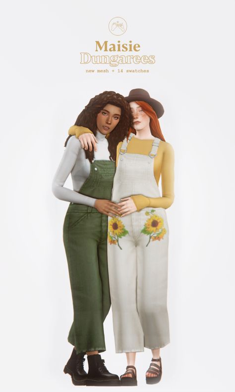 Adorable Sims 4 CC Overalls For Your Mods Folder Sims 4 Cottage, Denim Culottes, Pelo Sims, Sims 4 Mm Cc, Sims 4 Dresses, Sims 4 Characters, Sims 4 Mm, Sims Four, Sims4 Clothes