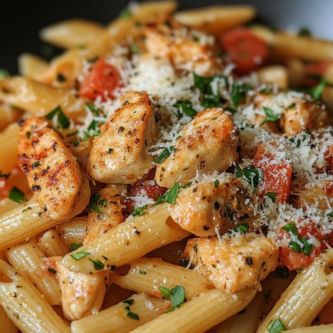 Image Garlic Parmesan Noodles, Parmesan Noodles, Garlic Parmesan Chicken Pasta, Parmesan Chicken Pasta, Chicken And Pasta, Chicken Parmesan Pasta, Cozy Dinner, Parmesan Pasta, Garlic Parmesan Chicken