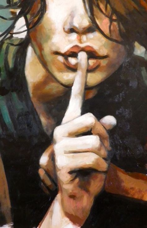 Hush. Enjoy The Silence Pictures, Photos, and Images for Facebook, Tumblr, Pinterest, and Twitter Thomas Saliot, Art Amour, Charcoal Drawings, Tableau Art, Art Et Illustration, Art And Illustration, Pics Art, Urban Art, Painting Inspiration