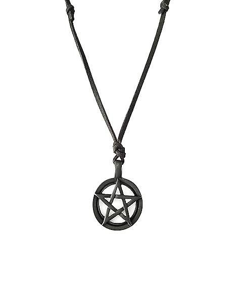 Leather Pentagram Necklace - Spencer's Pentagram Necklace, Spencers Gifts, Buy 1 Get 1, Fashion Jewelry Necklaces, Base Metal, Washer Necklace, How To Find Out, Silver Necklace, Fashion Jewelry