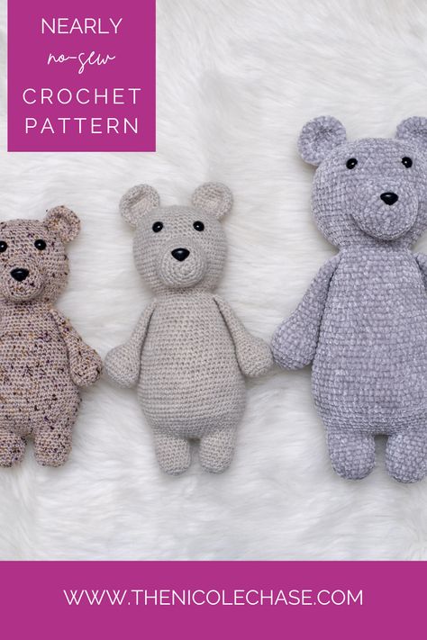 Large Amigurumi, Crochet Teddy Bear Pattern Free, Teddy Bear Crochet Pattern, Crochet Lovey Free Pattern, Amigurumi Teddy Bear, Teddy Bear Patterns Free, Teddy Bear Crochet, Bear Crochet Pattern, Bear Patterns Free