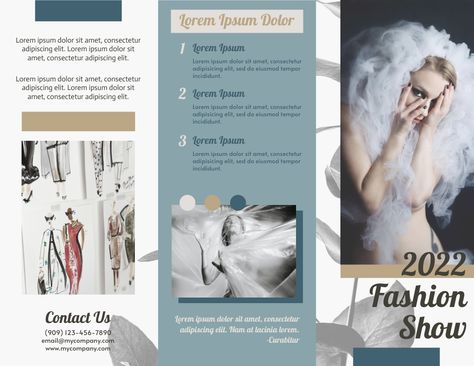 Draw in your audience with this attention-grabbing Brochures template. Fashion Show Brochure Design, Brochure Sample, Brochure Psd, Brochure Design Creative, Brochure Ideas, Illustrator Template, Trifold Brochure Design, Free Brochure Template, Music Festival Fashion