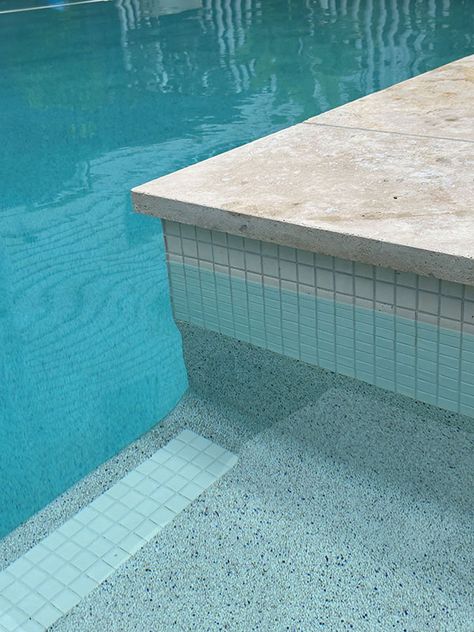 Pool Tile Co Waterline Tile Photo Gallery With Links To Tiles Used Blue Waterline Tile For Pool, White Waterline Pool Tile, Pool Trim Tile, Pool Waterline Tile, Pool Border, Pool Waterline, Waterline Pool Tile, Waterline Tile, Square Pool