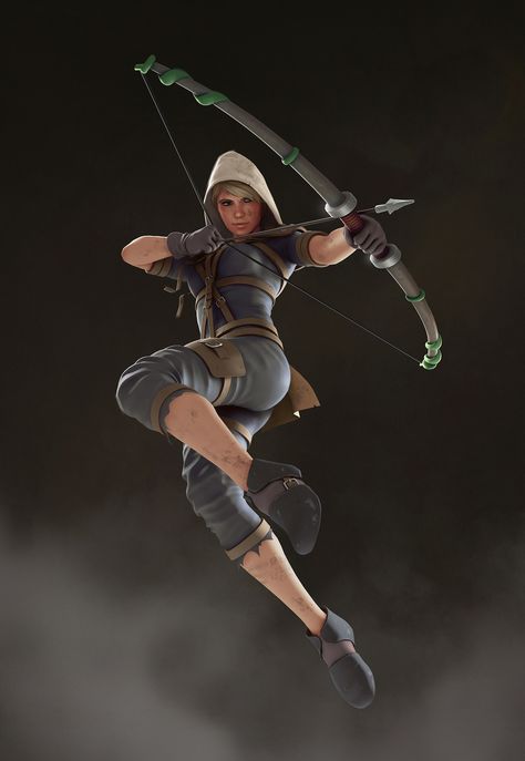 Archer, Nikolai Zaharov on ArtStation at https://www.artstation.com/artwork/KAgeB Archer Pose, Archery Poses, Woman Archer, Archer Characters, Bow Pose, Warrior Pose, Action Pose Reference, Yoga Poses Advanced, Anatomy Poses