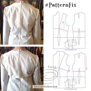 Studio Faro | Dress Pattern Alteration - Back Dress too Long Basic Dress Pattern, Colette Patterns, Vintage Vogue Sewing Patterns, Sewing Alterations, Suit Pattern, Dress Alterations, Sewing Design, Pattern Drafting, Clothes Sewing Patterns