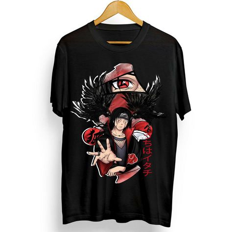 Naruto Shirts, Shippuden Sasuke, Uchiha Itachi, Spooky Tattoos, Anime Tshirt, Naruto Shippuden Sasuke, Tshirt Art, Anime Outfits, Anime Naruto