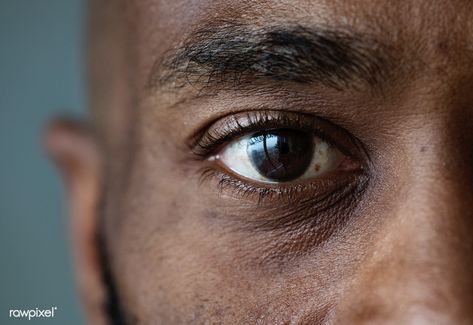 Closeup of an eye of a black man | premium image by rawpixel.com / Ake Colour Eyes, Iris Eye, Eye Twitching, Eye Close Up, Black Person, Male Eyes, Eye Photography, Dark Brown Eyes, Aesthetic Eyes