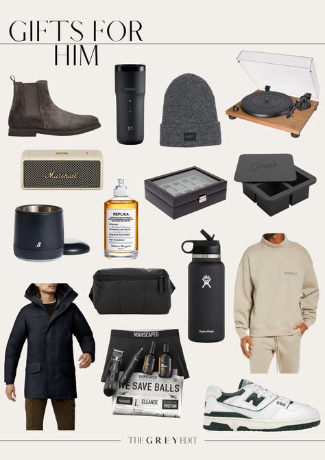 the grey edit blog-holiday gift guide-gifts for him Gifts For My Man, Luxury Gifts For Boyfriend, Birthday Gifts For Boyfriend Diy Cheap, Christmas Gifts For Him Men, Mens Wishlist, Men’s Christmas Gift Ideas, Gift Ideas For Women Diy, Men’s Gift Guide, Men Wishlist