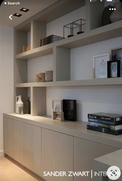 Wall Bookshelves, Living Room Shelves, Room Shelves, Built In Bookcase, Built In Shelves, Home Office Design, Home Office Desks, Built Ins, Blackheads