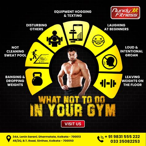 At Nundy Fitness, we’re committed to promoting a safe and respectful workout environment. 
Let’s all do our part to create a positive gym experience for everyone.

#FitnessGoals #gymlife #kolkatagym #kolkatagymequipments #gym #equipment #gymequipment #gymmachines #machines #homegym #gymlife #gymsetup #reelsvideo #reelsfb #reelsviral #reels #reelsinstagram #reels2024 #reelitfeelit #instadaily #2024resolution #nundifitness Gym Etiquette, Proper Etiquette, Gym Setup, Fitness Facts, Gym Poster, Gym Machines, Drop Weight, Home Gym, Poster Making