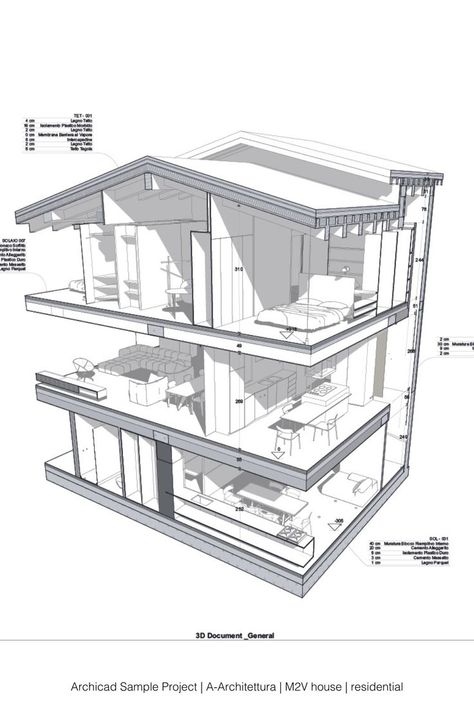 Interior Design, Drawings, Layout, 3D, 3D Model, BIM, Archicad, Building Information Modeling, Section, 3D Section, Private House, Residential. 3d Section, 3d Building Design, Bim Model, Interior Design Drawings, Building Information Modeling, 3d Building, 3d Video, Building Section, Private House