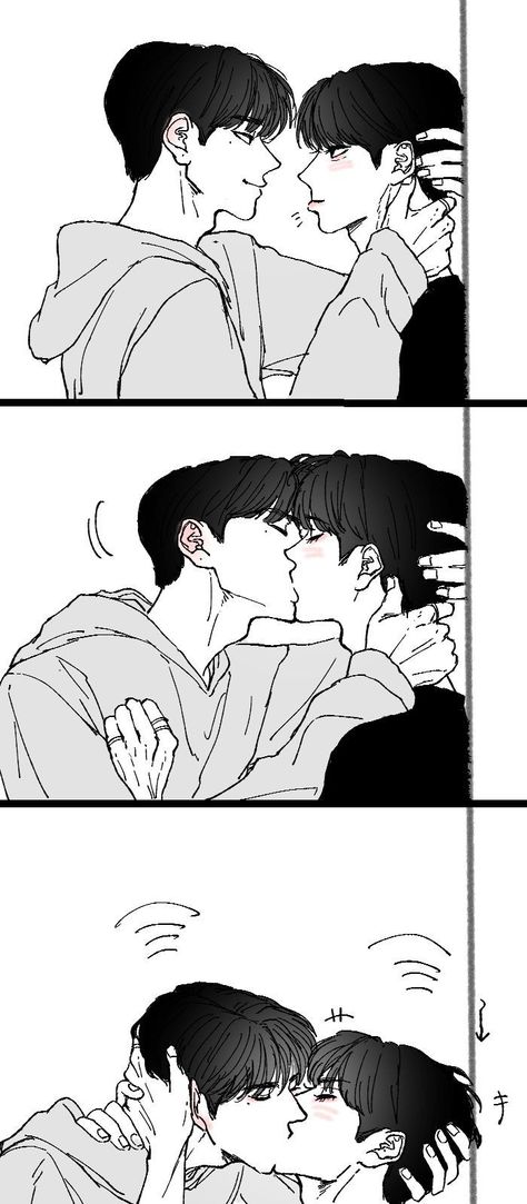 Mlm Fanart Spicy, Drawing Of Two People Kissing, Boy Drawing Reference Poses, Manhwa Layout, Bxb Fanart, Manhwa Drawing, Hug Pose, Kissing Drawing, Art Guy