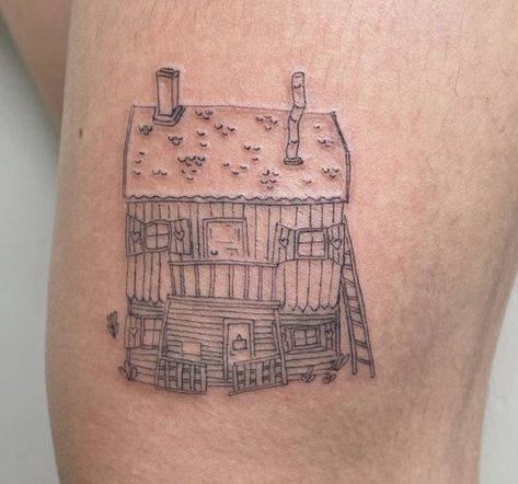 Glass House Tattoo, Abandoned House Tattoo, Childhood House Tattoo, Such A Pretty House Such A Pretty Garden Tattoo, Tattoo Of House, Old House Tattoo, Fine Line House Tattoo, Monster House Tattoo, Such A Pretty House Tattoo