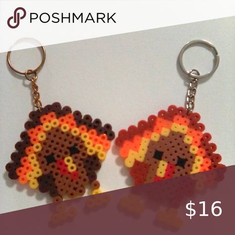 Thanksgiving turkey perler bead keychain Perler Bead Keychain, Bead Keychain, Crafty Creations, Beaded Keychains, Perler Bead, Thanksgiving Turkey, Perler Beads, Thanksgiving, Beads