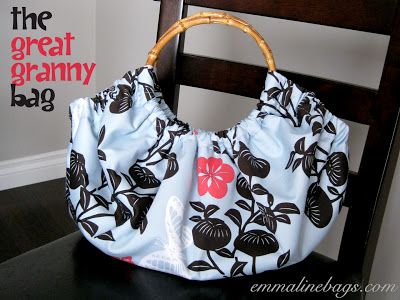 Free Purse Tutorial: The Great Granny Bag - Emmaline Bags and Patterns Bamboo Bags, Emmaline Bags, Apron Tutorial, Purse Sewing Patterns, Bags Sewing, Sac Diy, Ethno Style, Fabric Purse, Purse Tutorial