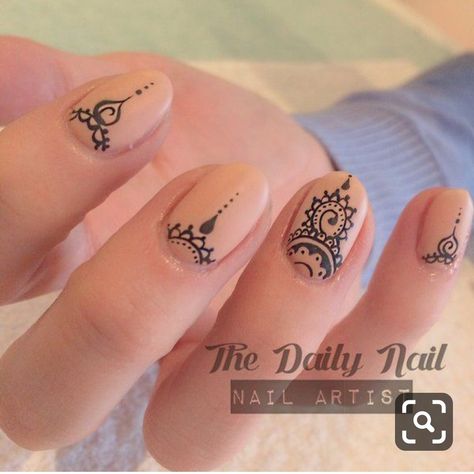 Indian Nail Designs, Cute Mehndi, Indian Nail Art, Henna Nail Art, Nails Funky, Mandala Nails, Indian Nails, Henna Nails, Nails Gel Nails