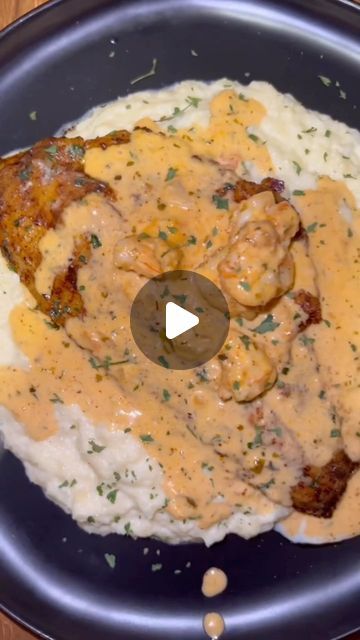 Messy Eats on Instagram: "Blackened Fish & Grits w/ a Cajun Shrimp Sauce
& it's LOW CARB! 2 🍗 Y'all wanna know a
secret? The GRITS are actually cauliflower. I
know it's unbelievable but we do low carb soul
food well over here! Recipe is here, website is 50% off!
#keto #lowcarb" Cajun Shrimp Sauce, Fish And Grits, Shrimp Cream Sauce, Blackened Catfish, Blackened Fish, Cajun Butter, Shrimp Sauce, Grits Recipe, Cajun Shrimp