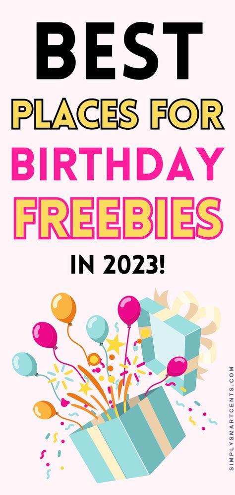 Want to know how to get free stuff on your birthday? We all love a birthday freebie! Check out this incredible list of birthday freebies so you can get free beauty products, free stuff for your kids, free food, Starbucks, coffees and more. You don’t want to miss out on these tips for stores that give out birthday discounts, freebies and treats! #birthdayfreebies #savemoney Free Food You Can Get On Your Birthday, Free Food For Birthday, Free Food On Your Birthday List, Places That Give You Free Stuff On Your Birthday List, Starbucks Free Birthday Drink, What Can I Get For Free On My Birthday, Places To Get Free Food On Your Birthday, Free Stuff On Your Birthday List, What Places Give You Free Stuff On Your Birthday