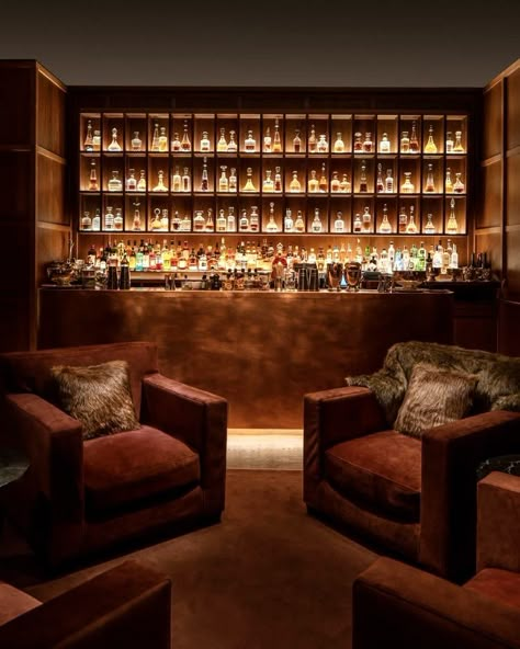 Bar Lounge Room, Speakeasy Decor, Bar Lounge Design, Whiskey Lounge, Bourbon Room, Whiskey Room, Edition Hotel, Speakeasy Bar, Home Bar Rooms