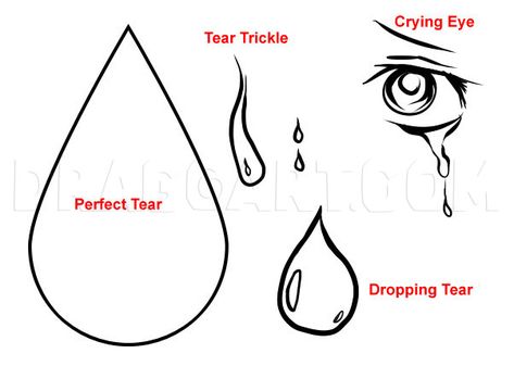 How To Draw Tears, Step by Step, Drawing Guide, by Dawn | dragoart.com Tear Draw, How To Draw A Tear Drop From An Eye, Teardrop Drawing Easy, How To Draw Tears In Eyes, Tears Drawing, Tear Drop Drawings, Tear Drawing Reference, Images Of Tears, How To Draw Tears