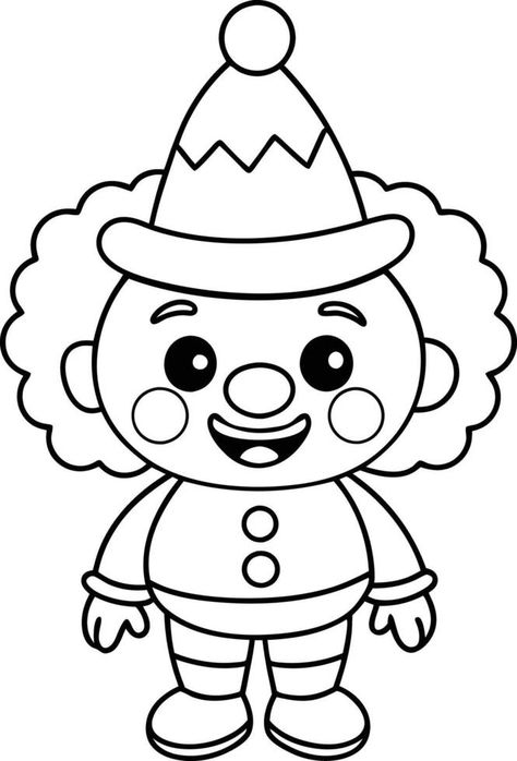 Adorable Cartoon Clown Character Easy To Draw Cartoon Characters, Clown Drawing Easy, Clown Cartoon, Clown Character, Cartoon Clown, Clown Drawing, Clowns Funny, Easy Cartoon Drawings, Adorable Cartoon