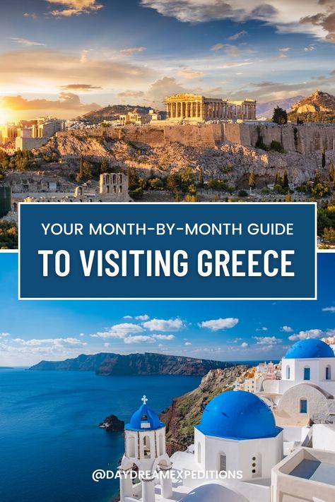 Best Places To Travel By Month, Best Time To Visit Greece, Greece In March, Greece In April, Greece In May, Greece Spring, March Travel, Italy In May, Mediterranean Travel