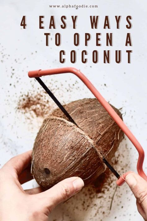 How To Open A Coconut, How To Cut Coconut, Coconut Diy, Open A Coconut, Coconut Shell Crafts, Coconut Bowls, Nut Milk Bag, Perfect Eggs, Diy Pantry