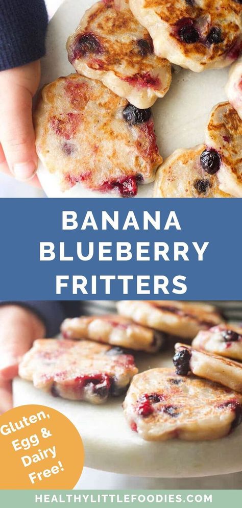 Breakfast For Egg Allergies, Dairy Free Weaning, Dairy Free One Year Old Meals, Blueberry Finger Food, Blw Breakfast Ideas Egg Free, Dairy Free Weaning Recipes, Gluten Free Dairy Free Snack Recipes, Finger Foods Dairy Free, Healthy Breakfast For One Year Old