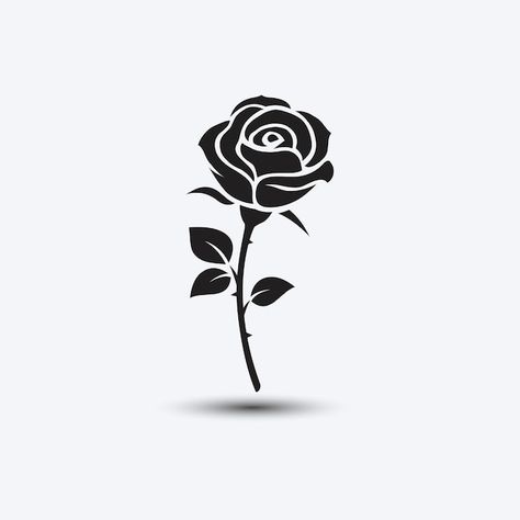 Vector rosa silueta monocromo vector ais... | Premium Vector #Freepik #vector #rosa-negro #rosa #rosa-dibujo #floral Rose Vector Art, Rose Vector Design, Roos Tattoo, Rose Cricut, Shape Project, Rosa Vector, Rose Symbol, Rose Silhouette, Rosas Vector