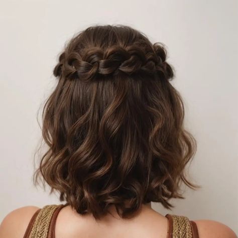 Hoco Hairstyles Shoulder Length Hair, Hoco Hairstyles Mid Length, Short Hair For Graduation, Fancy Hairdos For Medium Hair, Formal Hair Shoulder Length, Easy Fancy Hairstyles For Medium Hair Shoulder Length, Short Hair Homecoming Hairstyles, Shoulder Length Hairstyles Tutorials, Cute Hairstyles For Hair Shoulder Length