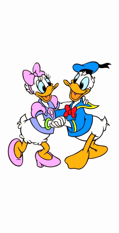 Daisy And Donald Duck, Daisy Drawing, Donald And Daisy, Duck Wallpaper, Donald And Daisy Duck, Kids Playroom Decor, Disney Valentines, Disney Cartoon Characters, Daisy Wallpaper