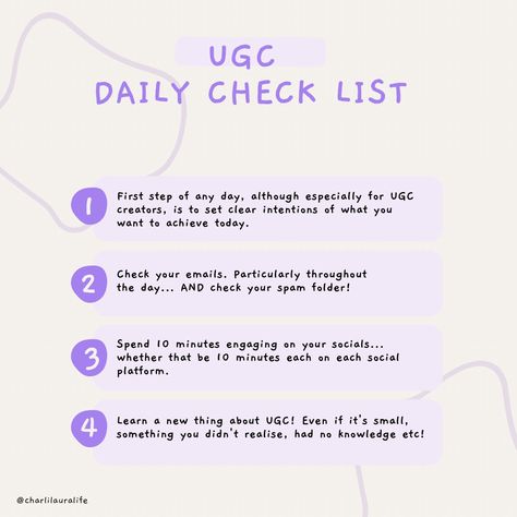 You gotta check out this ugc checklist! If you are a beginner ugc creator give it a go! #ugc Become A Ugc Creator, Ugc Starter Guide, Ugc Beginner Checklist, Vlogging Essentials, Skincare Ugc, Ugc Examples, Ugc Tips, Social Media Content Planner, Study Planner Printable