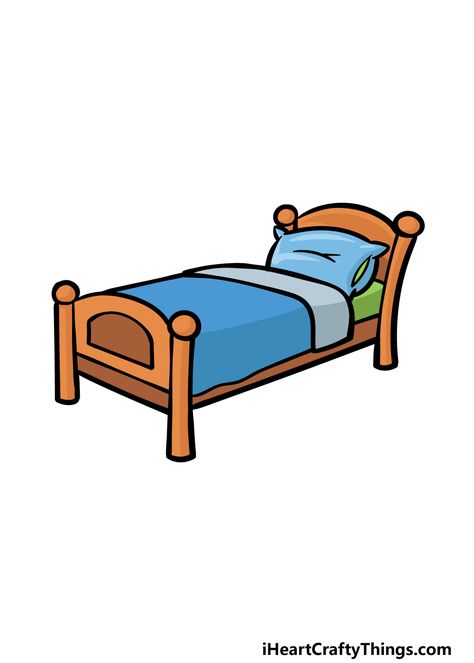 How to Draw A Cartoon Bed – A Step by Step Guide Bed Cartoon Drawing, Bed Cartoon, Bed Vector, Bedroom Cartoon, Bed Picture, 30 Day Drawing Challenge, Bed Steps, Bed Images, Bedroom Drawing