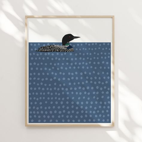 Loon Art Print - Signed and Printed by Jorey Hurley - Unframed or Framed - 230903 Loon Art, Spare Bedroom, Framed Tv, Unframed Prints, New Hampshire, Hampshire, Lake House, Relaxation, A Place