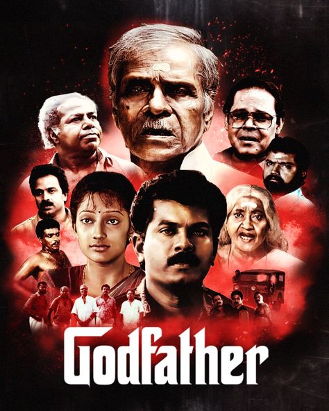 Alternative poster of Malayalam movie Godfather (1991) Movie Character Posters, Movies Malayalam, Godfather Movie, Actors Illustration, New Movie Posters, Print Design Template, Old Movie Posters, Film Posters Art, Iconic Movie Posters