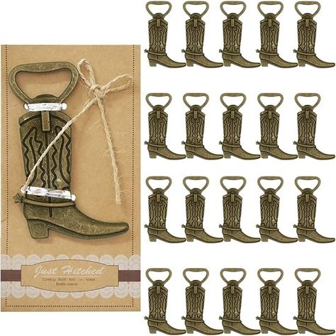 Amazon.com: 20 PCS Beer Bottle Openers Retro Style Cowboy Boot Beer Opener Wedding Party Birthday Party Favors for Guests: Home & Kitchen Boot Bottle Opener, Western Party Favors, Christmas Bbq, Tag Cards, Brass Bottle Opener, Cowboy Wedding, Western Parties, Vintage Cowboy Boots, Beer Opener