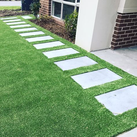 Turf Backyard Ideas, Modern Australian Garden, Turf Backyard, Backyard Walkway, Condo Remodel, Australian Garden, Artificial Turf, Garden Stuff, She Shed