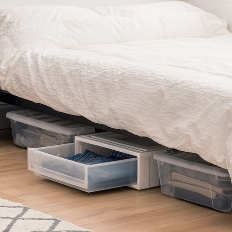 Under Bed Storage Bins, Under Bed Storage Boxes, Texas Kitchen, Plastic Storage Drawers, Under Bed Storage Containers, Organization Closet, Dorm Storage, Underbed Storage, Cube Storage Bins