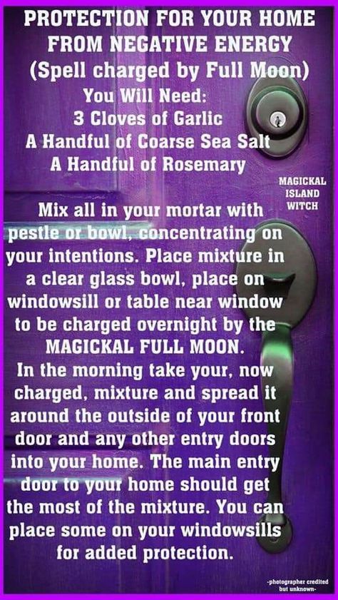 Full Moon Protection, Negative Energy Spell, Energy Spell, Karma Spell, Witchy Spells, Protection From Negative Energy, Manifesting Money Affirmations, Money Spells Magic, Spiritual Tips