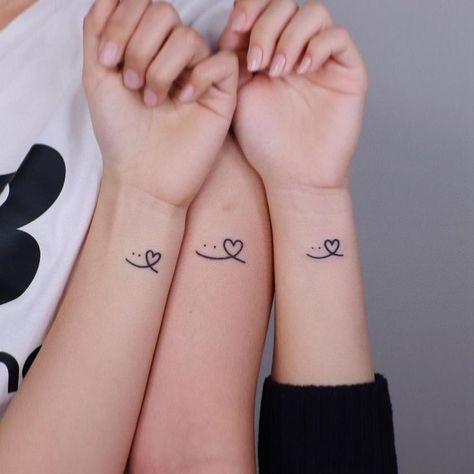 Friendship Tattoos For 3, 3 Sister Tattoos, Tattoo Amigas, Unique Infinity Tattoo, Maching Tattoos, Matching Friend Tattoos, Unique Small Tattoo, Bestie Tattoo, Hand And Finger Tattoos