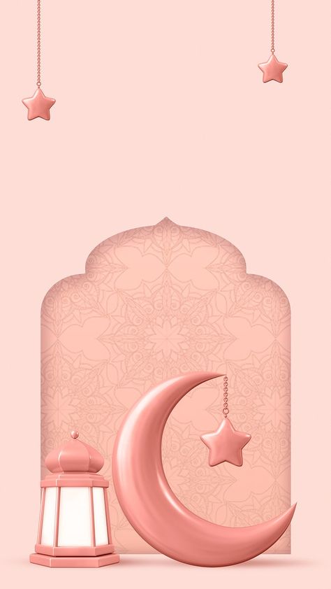 Pink 3D moon phone wallpaper, Ramadan celebration background | free image by rawpixel.com / Busbus Ramadan Wallpaper Iphone Aesthetic, Pink Ramadan Wallpaper, Pink Ramadan Background, Ramadan Wallpaper Beautiful, Ramzan Mubarak Image 2023, Eid Wallpaper Backgrounds, Background Lebaran, Ramadan Background Design, Iphone Wallpaper Rose Gold