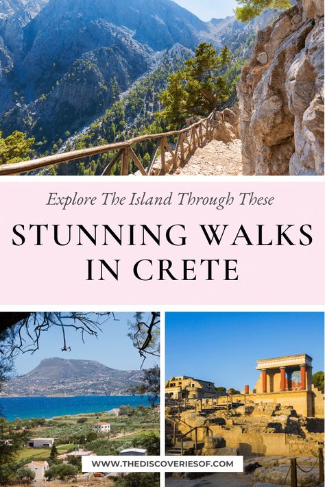 Discover the most incredible walks in Crete. Brilliant hiking routes on the stunning Greek island of Crete. #travel #crete Kalyves Crete, Plakias Crete, Crete Greece Aesthetic, Crete Vacation, Elounda Crete, Crete Travel, Crete Island Greece, Greek Islands Vacation, Greek Islands To Visit