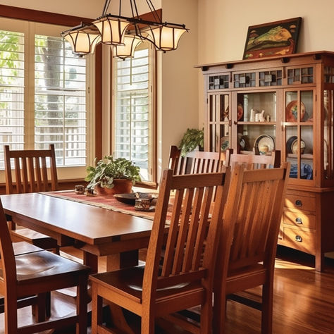 Everything You Need to Know About Mission Style Furniture Craftsman Style Dining Room, Mission Style Bedroom, Mission Style Decorating, Mission Table, Mission Style Homes, Mission Style Furniture, San Diego Houses, Style Bedroom, Mission Style