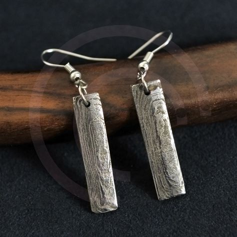 jana jocif jewelry  damascus steel earrings Damascus Jewelry, Handmade Tools, Black Smith, Earring Inspo, Steel Earrings, Damascus Steel, Steel Jewelry, Damascus, Blacksmithing