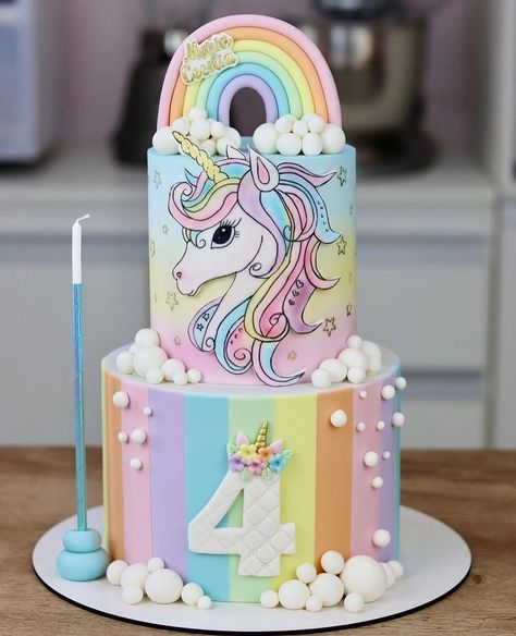 Unicorn Cake Design, Unicorn Birthday Party Cake, Rainbow Themed Birthday Party, Moana Cake, 5th Birthday Cake, Disney Princess Cake, Frozen Birthday Cake, Unicorn Birthday Cake, Cake Sizes