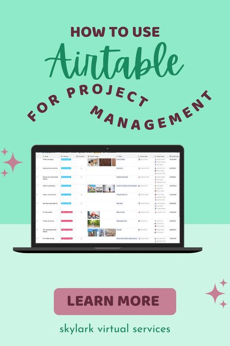 Learn how to use Airtable for project management from simple projects through to more specialist ones and including their templates, views and other special features. Bookkeeping Software, Code Blocks, Simple Projects, Project Management Templates, Small Business Organization, Email Marketing Software, Editorial Calendar, Project Management Tools, Learning Websites