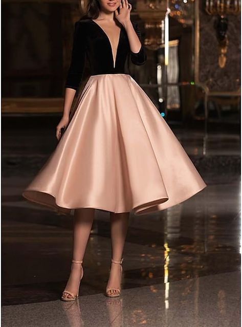 Graduation Cocktail, Cheap Cocktail Dresses, Cocktail Dresses Online, A Line Prom Dresses, Satin Prom Dress, Cocktail Party Dress, Looks Chic, Evening Party Dress, Tea Length