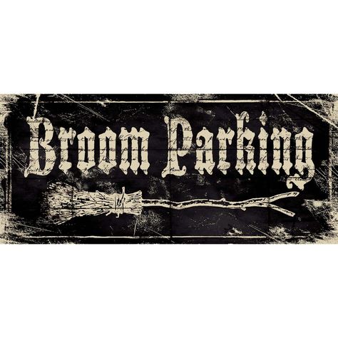 Broom Parking Sign, Broom Parking, Halloween Plaque, Halloween Brooms, Happy Halloweenie, Halloween Party Dinner, Creepy Halloween Decorations, Parking Sign, Handmade Signs