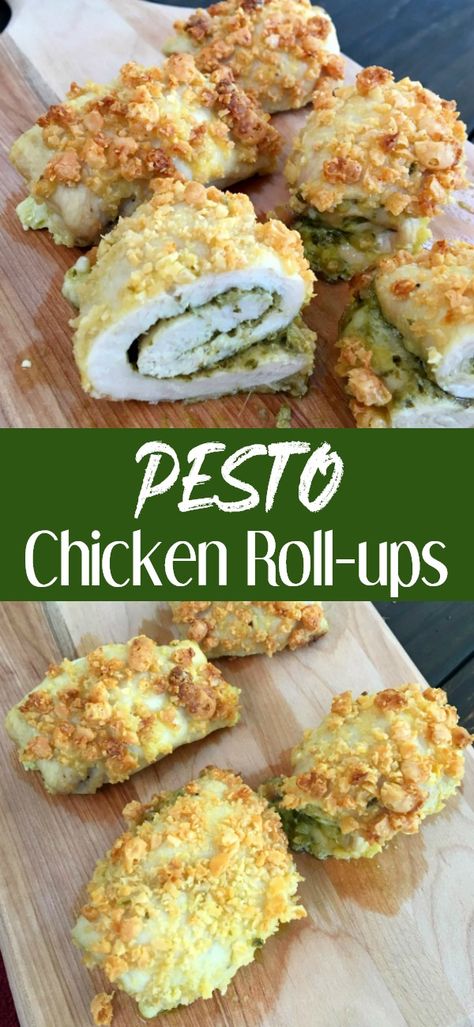 Healthy Stuffed Chicken, Pesto Chicken Breast, Baked Chicken Cutlets, Rolled Chicken Breast, Rolled Chicken Recipes, Chicken Cutlet Recipes, Baked Pesto Chicken, Chicken Pesto Recipes, Chicken Roll Ups